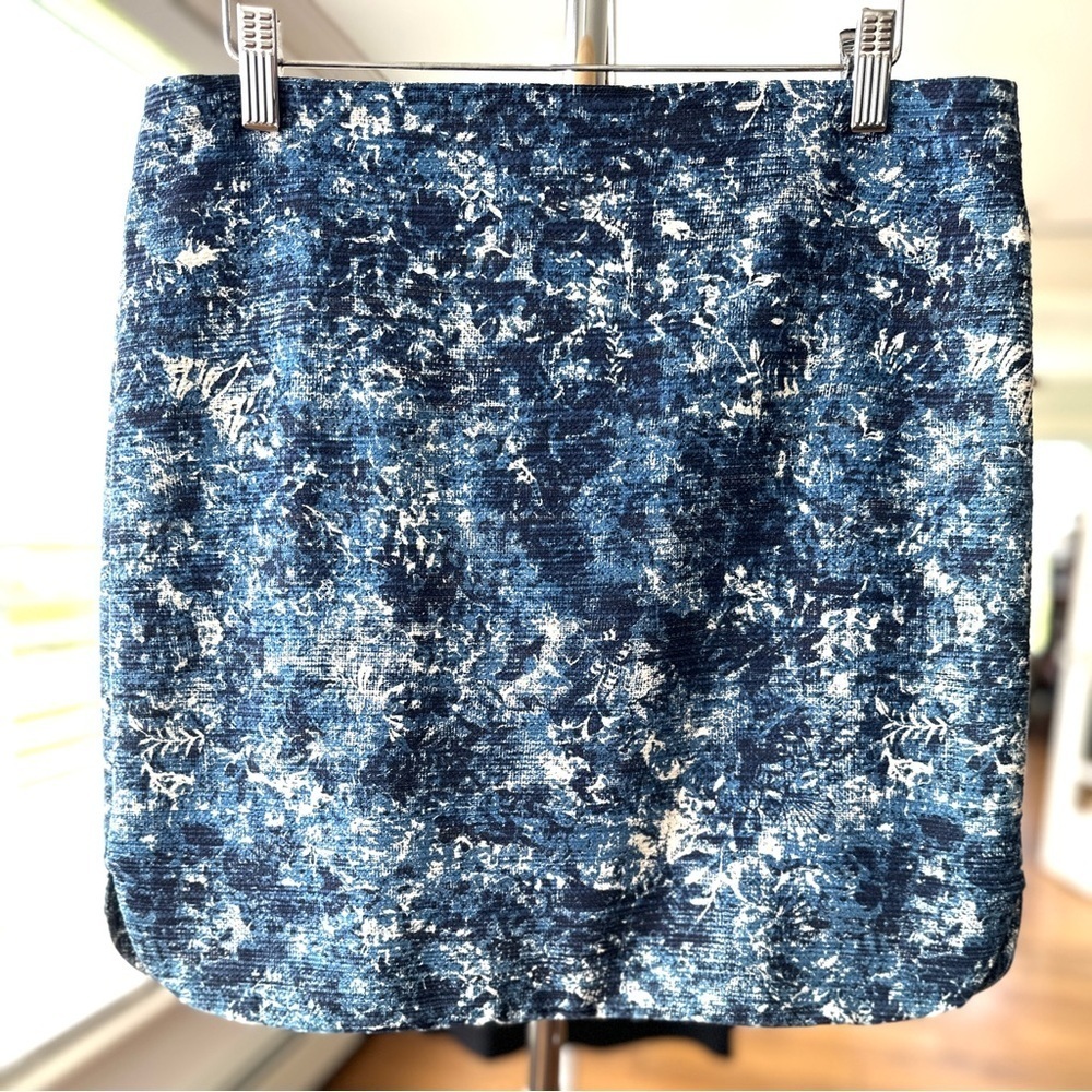 Joe Fresh Blue Pencil Skirt, vacation, mini length, cotton & linen, lined